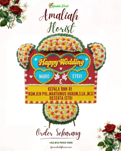 Karangan Papan Bunga Pernikahan di Sukoraharjo